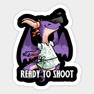 Purple Dragon Ready to Shoot Sticker